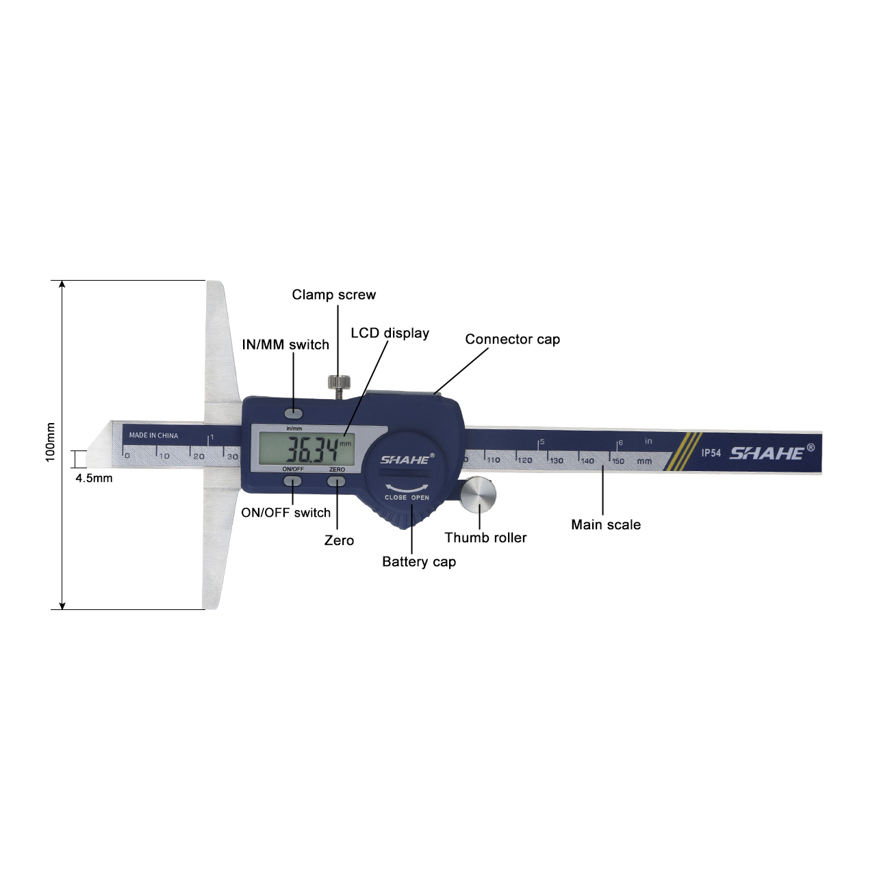 Shahe 150/200/300mm電子定規デジタル深さベ - Digital Caliper 150Mm Stainless Steel のレビューと価格