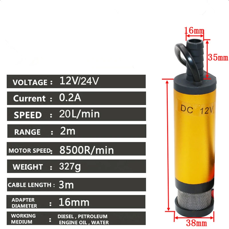 小型水中ディーゼル燃料移送用吸い上げポンプ、51mm、アルミ - Mini Peristaltic Pump 12V のレビューと価格